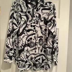 Karl Lagerfeld Paris Monochrome Graphic Shirt